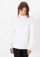 Jacinta Polo Neck Jumper - Star White
