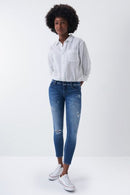 Wonder Push Up Crop Jean - Blue