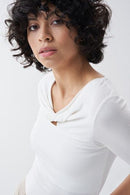 Knot Detail T-shirt - White