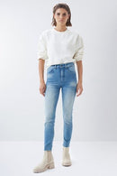 Secret Glamour Push In Crop Jean - Light Wash