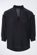 Ruffle Detail Blouse - Black