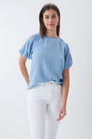 Reversible Tencel Top - Blue