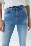 Secret Glamour Push In Crop Jean - Light Wash