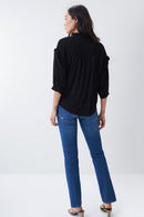 Ruffle Detail Blouse - Black