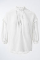 Ruffle Detail Blouse - White
