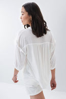 Ruffle Detail Blouse - White