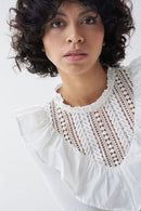 Lace Neckline T-shirt - White