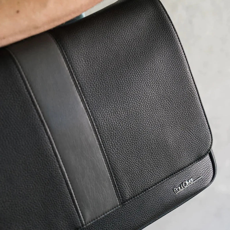 Graphite Stripe Messenger Bag - Black