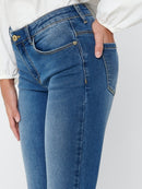 Regular Skinny Ankle Length Jean - Medium Blue Denim