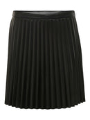 Twix Pleat Faux Leather Skirt - Black