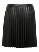 Twix Pleat Faux Leather Skirt - Black