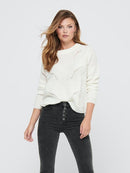 Round Neck Pullover - Cloud Dancer