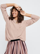 Round Neck Pullover - Adobe Rose