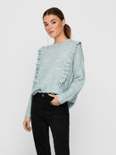 Shiny Side Frill Jumper - Kentucky Blue