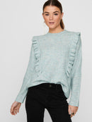 Shiny Side Frill Jumper - Kentucky Blue