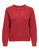 Shiny Round Neck Jumper - Cardinal