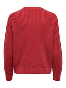 Shiny Round Neck Jumper - Cardinal