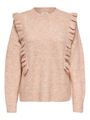 Shiny Side Frill Jumper - Old Rose