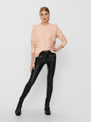 Shiny Side Frill Jumper - Old Rose