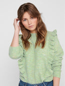 Shiny Side Frill Jumper - Swamp