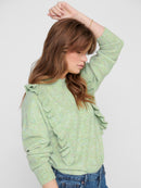 Shiny Side Frill Jumper - Swamp
