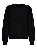 Shiny Round Neck Jumper - Black