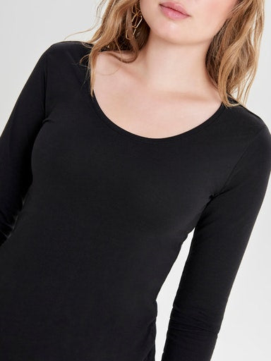 Ava Long Sleeve Top - Black