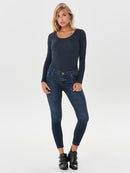 Ava Long Sleeve Top - Navy