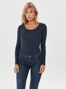 Ava Long Sleeve Top - Navy