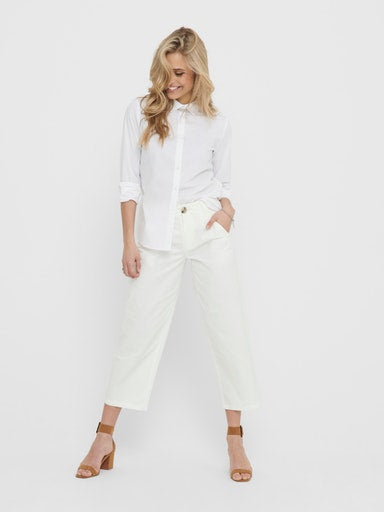 Long Sleeve Woven Shirt - White