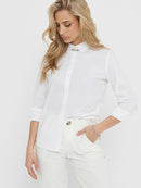 Long Sleeve Woven Shirt - White