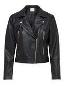 Faux Leather Jacket - Black
