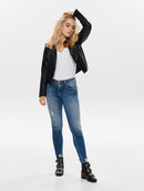 Faux Leather Jacket - Black