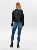 Faux Leather Jacket - Black