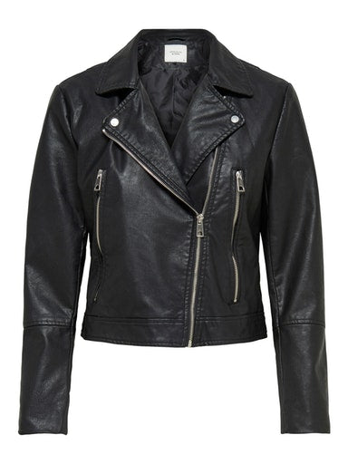 Faux Leather Jacket - Black
