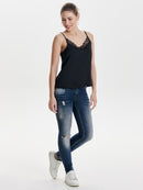 Lace Singlet - Black