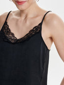 Lace Singlet - Black