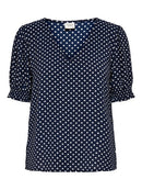 Piper Short Sleeve Smock Top - Sky Captain