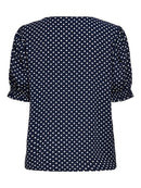 Piper Short Sleeve Smock Top - Sky Captain