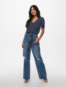 Piper Short Sleeve Smock Top - Sky Captain