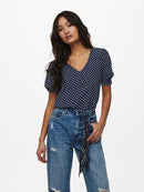 Piper Short Sleeve Smock Top - Sky Captain