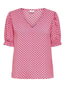 Piper Short Sleeve Smock Top - Geranium Pink