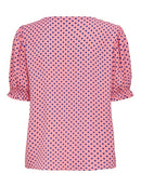 Piper Short Sleeve Smock Top - Geranium Pink