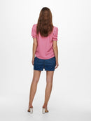Piper Short Sleeve Smock Top - Geranium Pink