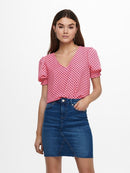 Piper Short Sleeve Smock Top - Geranium Pink