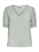 Piper Short Sleeve Smock Top - Blue Surf