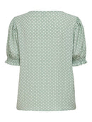 Piper Short Sleeve Smock Top - Blue Surf