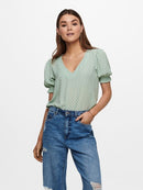 Piper Short Sleeve Smock Top - Blue Surf