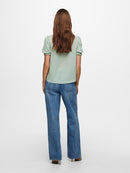 Piper Short Sleeve Smock Top - Blue Surf