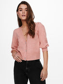 Aida 3/4 Buttons Cardigan - Rose Tan